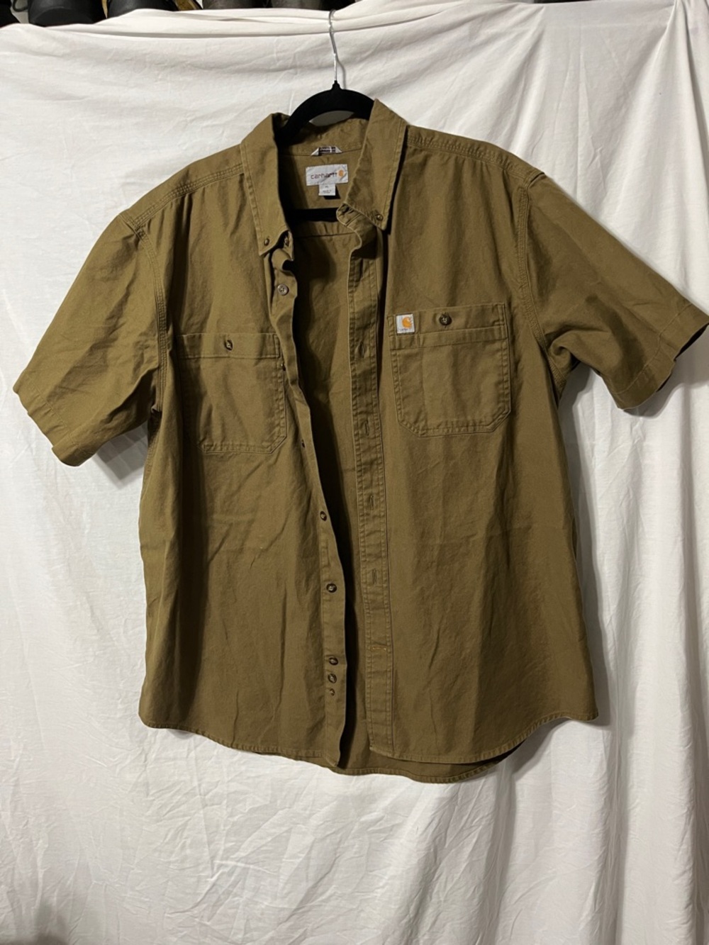 Carhartt Short Sleeve Button-Down Shirt in Olive Drab